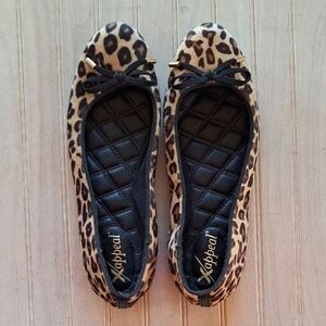Xappeal Tulip Bow Detail Texture Quilted Insole Leopard Animal Print Flats Shoes
